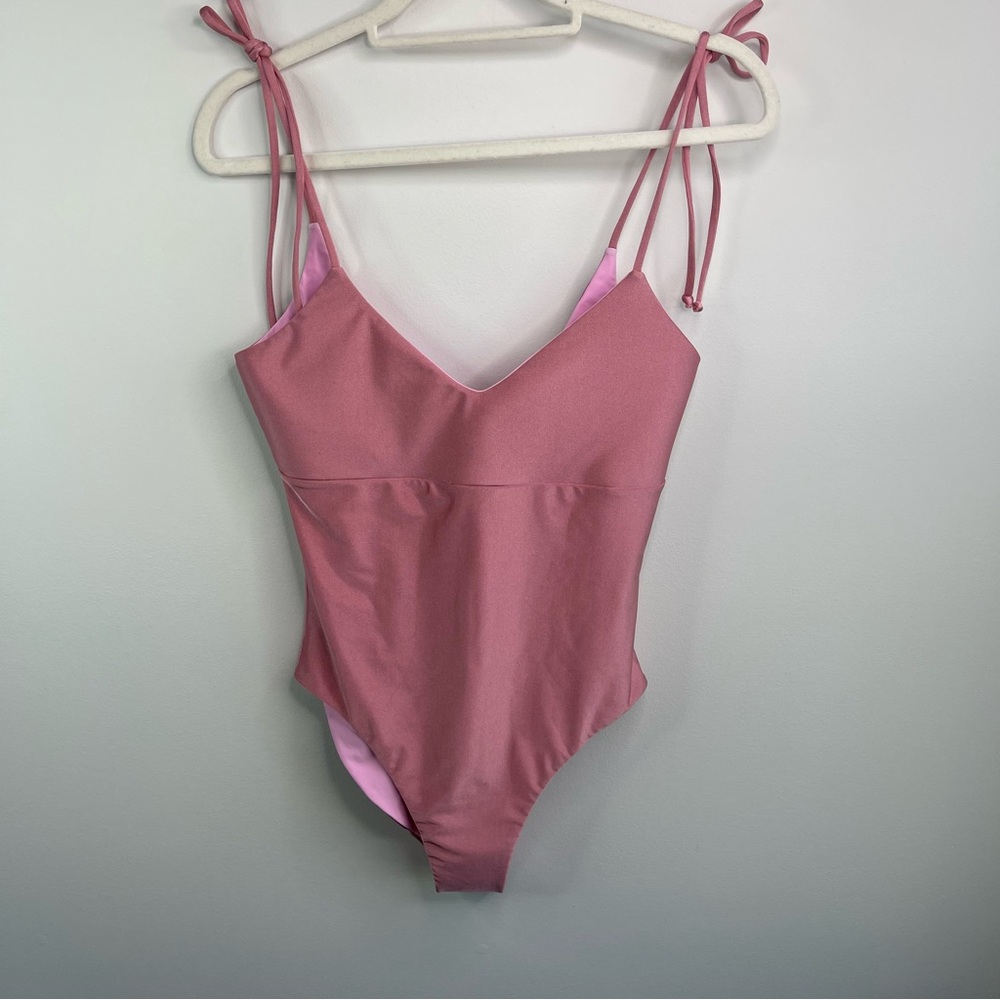 Summer Of Spivey Pink One-Piece Swimsuit Reversible Size L